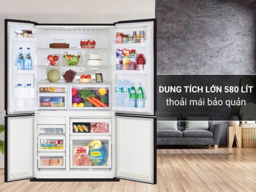 Dung tích lớn 580 lít thoải mái bảo quản