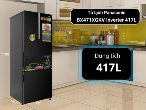 Tủ lạnh Panasonic BX471XGKV Inverter 417L thiết kế ngăn đá dưới hiện đại