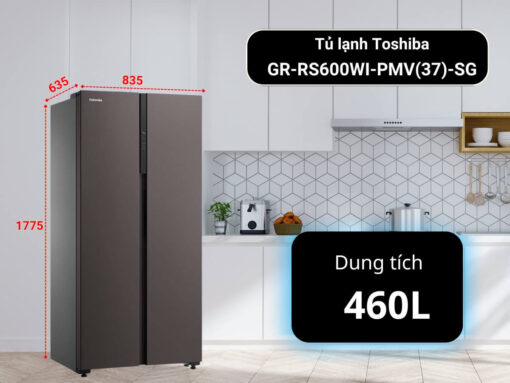 Tủ lạnh Toshiba GR-RS600WI-PMV(37)-SG thiết kế Side By Side sang trọng