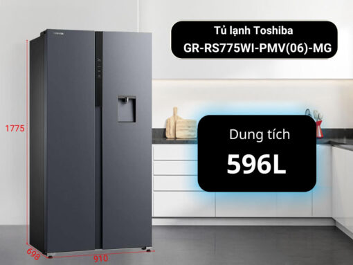 Tủ lạnh Toshiba GR-RS775WI-PMV(06)-MG thiết kế Side By Side sang trọng