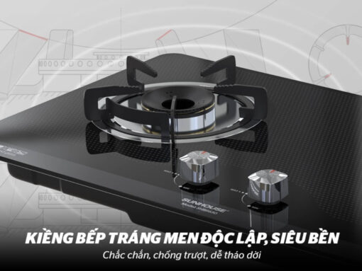 Kiềng thép tráng men bền chắc, tháo rời thuận tiện vệ sinh