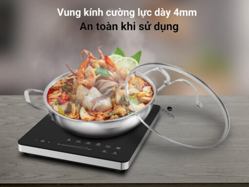 Vung kính cường lực dày, chắc chắn