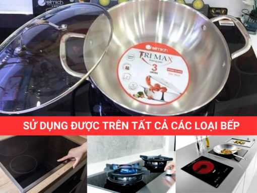 chảo xào elmich trimax el-3798 30cm (3) Sử dụng được trên mọi loại bếp
