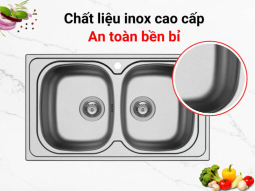 chậu inox hafele hs-sd7744 (565.86.381)
