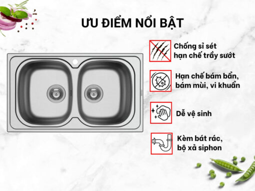 chậu inox hafele hs-sd7744 (565.86.381)