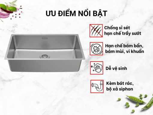 Ưu điểm nổi bật của Chậu Inox Hafele HS24-SSN1S-760