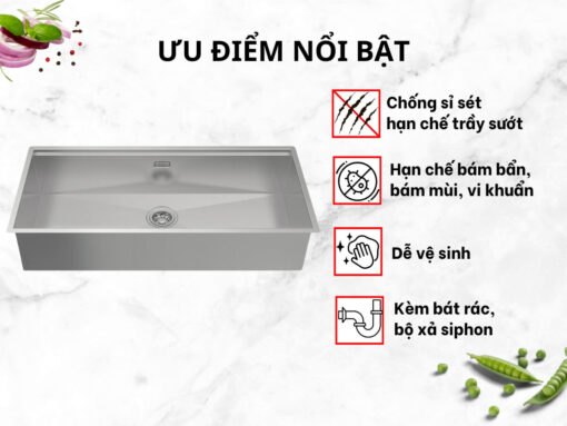 chậu inox hafele ws r0 hs24-ssn1s-7644 (4) Ưu điểm nổi bật của Chậu Inox Hafele WS R0 HS24-SSN1S-7644