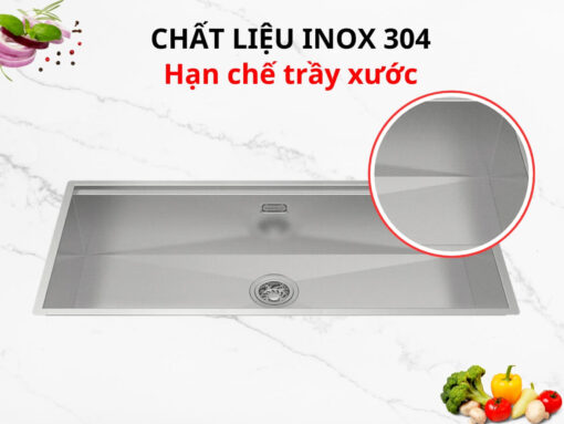Thiết kế chậu đơn sang trọng, tích hợp phụ kiện tiện lợi