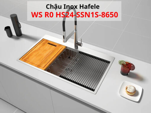 Kích thước chậu inox Hafele WS R0 HS24-SSN1S-8650 và kích thước lắp đặt