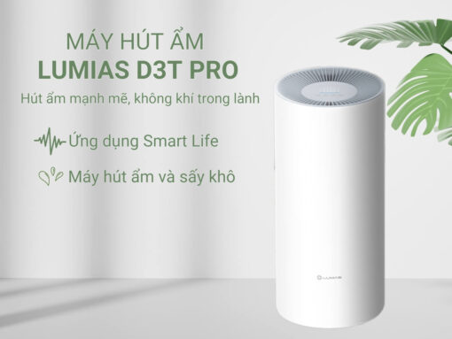 Máy hút ẩm Lumias D3T Pro thiết kế sang trọng, tiện lợi