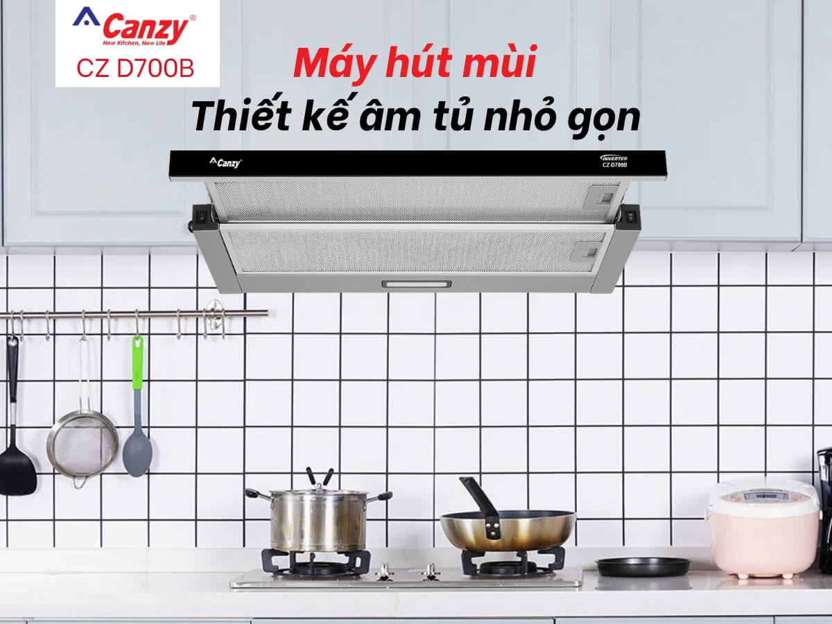 Máy hút mùi Canzy CZ D700B thiết kế âm tủ sang trọng