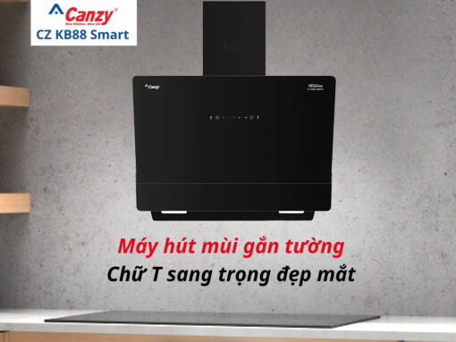 Máy hút mùi Canzy CZ KB88 Smart thiết kế gắn tường kính vát hiện đại