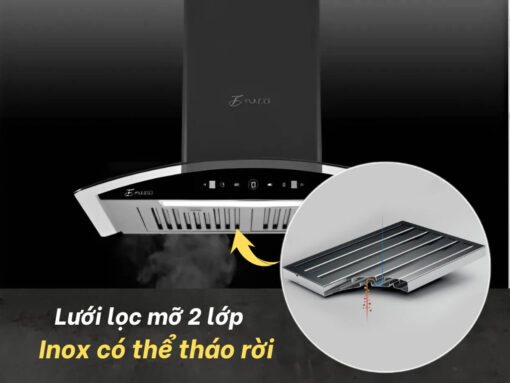 Lưới lọc mỡ bằng inox có thể tháo rời