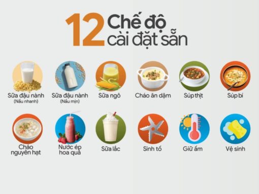 12 chương trình nấu cài đặt sẵn