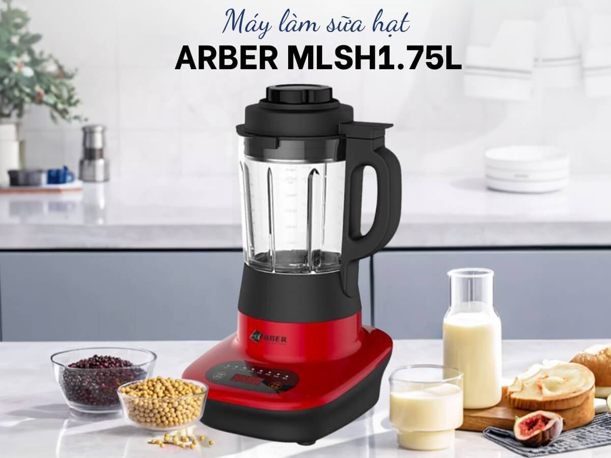 Máy làm sữa hạt Arber MLSH1.75L Red thiết kế hiện đại