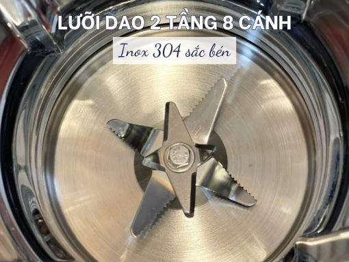 máy làm sữa hạt arber mlsh1.75l green (3) Lưỡi dao 2 tầng 8 cánh inox 304 sắc bén