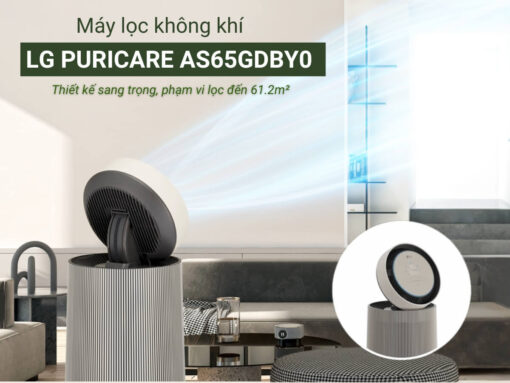 máy lọc không khí lg puricare as65gdby0 Máy lọc không khí LG PuriCare AS65GDBY0 thiết kế sang trọng, phạm vi lọc đến 61.2m²
