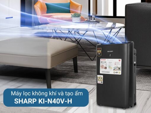 Máy lọc không khí và tạo ẩm Sharp KI-N40V-H thiết kế nhỏ gọn, sang trọng