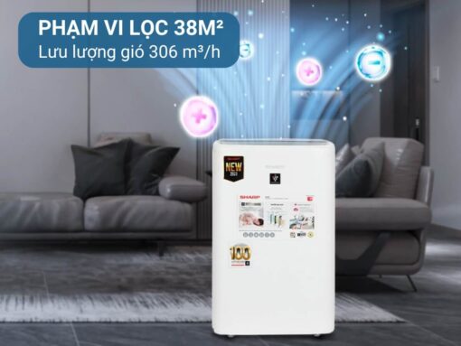 máy lọc không khí và tạo ẩm sharp ki-n50v-w