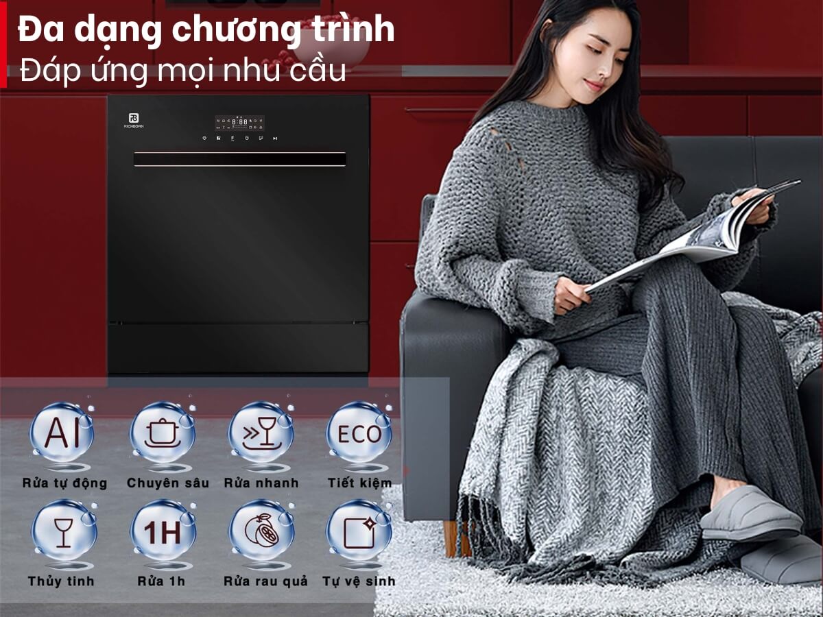 Máy rửa chén Richborn RBDG6064MQ giá tốt tại Đà Nẵng