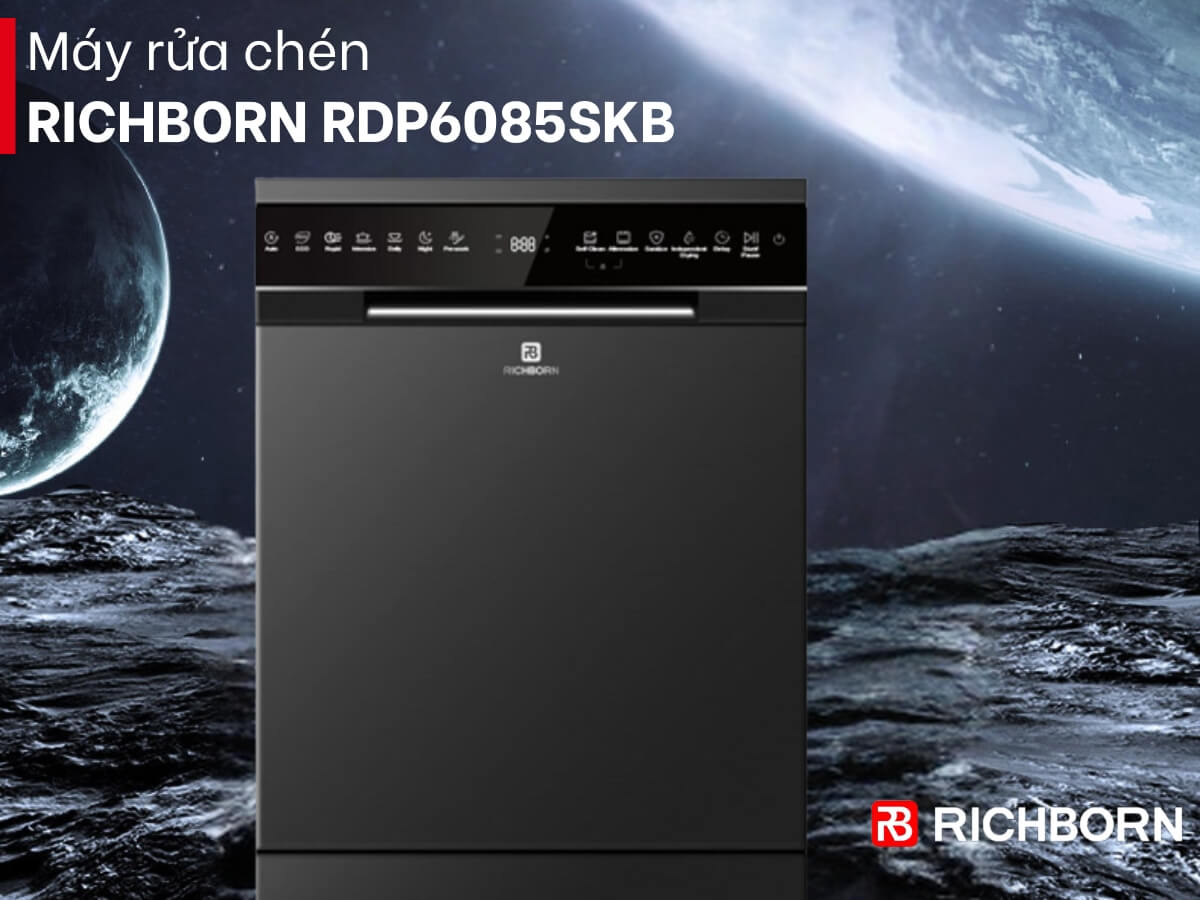 Máy rửa chén Richborn RDP6085SKB thiết kế độc lập sang trọng