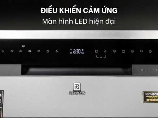 máy rửa chén richborn rdp6085sks (4) Điều khiển cảm ứng và màn hình LED hiện đại