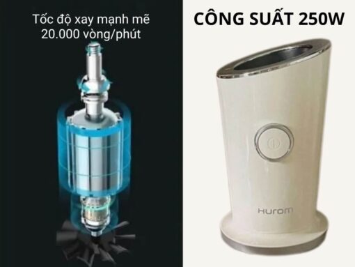 Công suất 250W & tốc độ xay mạnh mẽ 20.000 vòng/phút