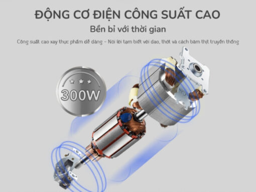 máy xay thịt bear sb-ma02l (2) Bear SB-MA02L công suất 300W mạnh mẽ
