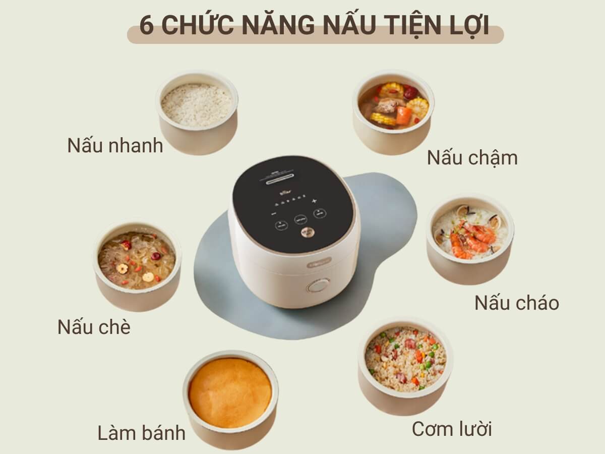 Đa dạng chức năng nấu 