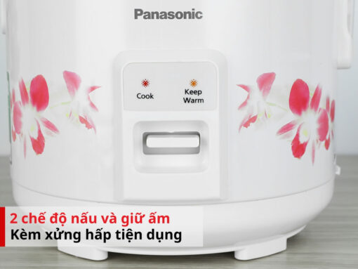 nồi cơm điện panasonic sr-mvn10frax (4) 2 chế độ nấu và giữ ấm, kèm xửng hấp tiện dụng