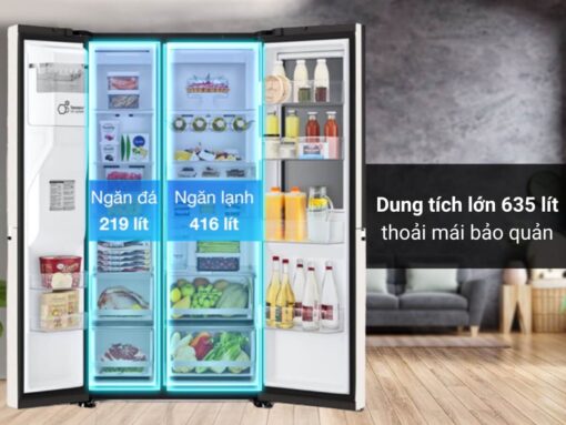 tủ lạnh lg gr-x257bg inverter 635l (5) Dung tích lớn 635 lít thoải mái bảo quản
