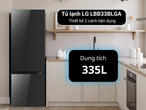 Tủ lạnh LG LBB33BLGA thiết kế ngăn đá dưới hiện đại, sang trọng