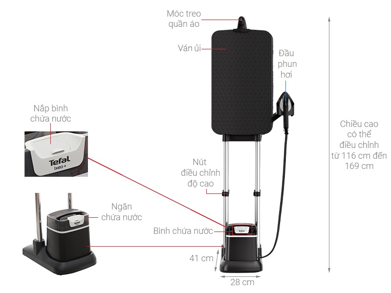 Bàn ủi hơi nước đứng Tefal IXEO Plus QT1510E0