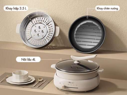 nồi lẩu hấp nướng bear dhg-c40w2