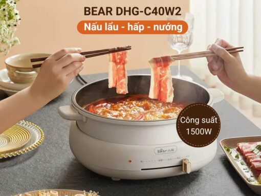 nồi lẩu hấp nướng bear dhg-c40w2
