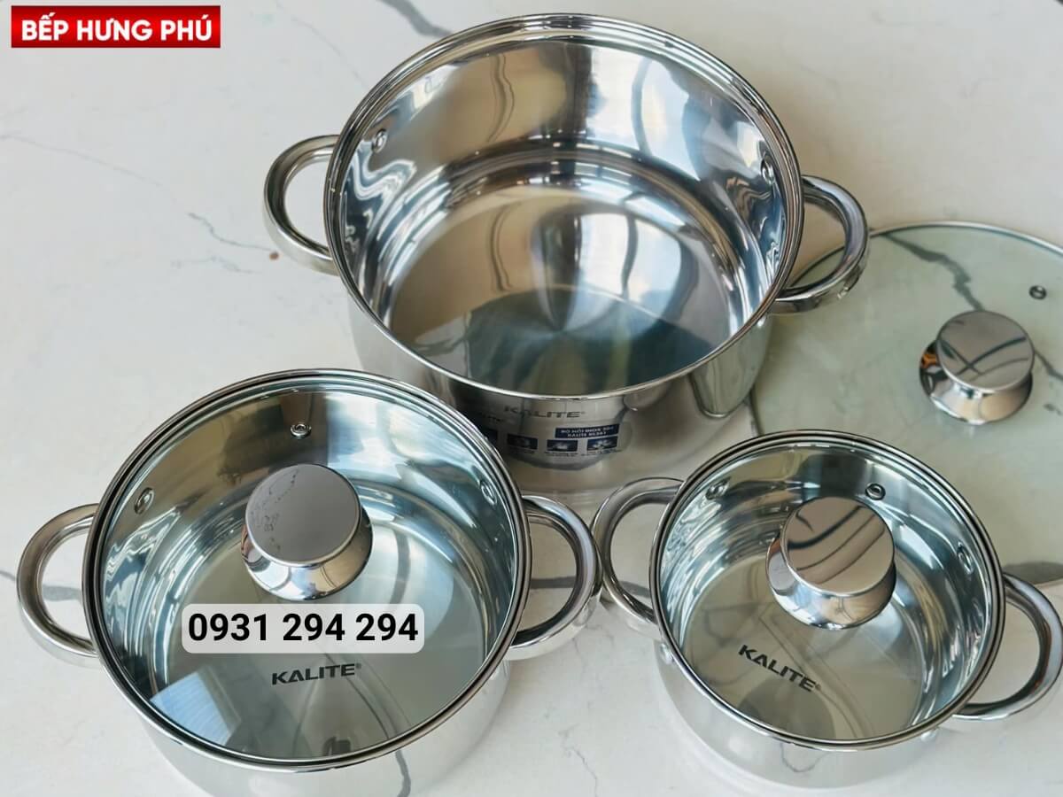 bộ nồi inox kalite kl351 3 món