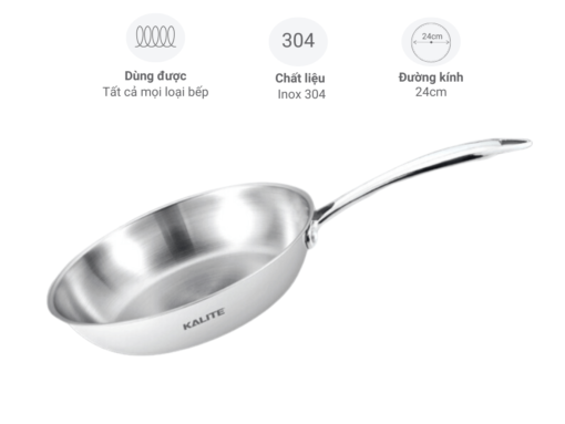 chảo inox kalite kl825 24cm (1) Chảo inox Kalite KL825 24cm