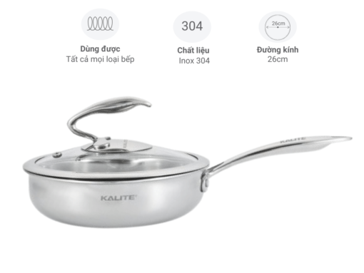 Chảo inox Kalite KL826V 26cm