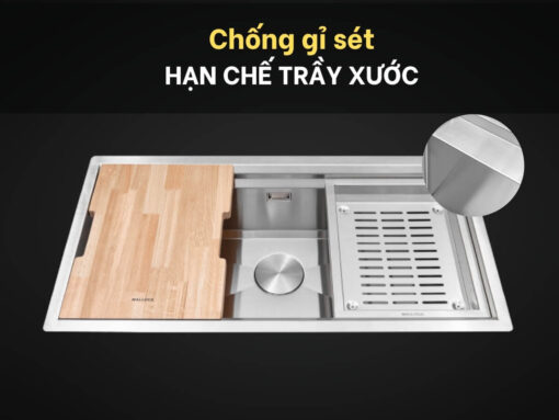 chậu inox malloca ms 781