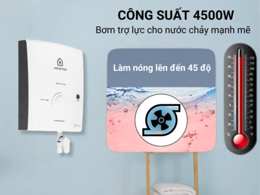 máy nước nóng ariston aures easy 4.5p 3s