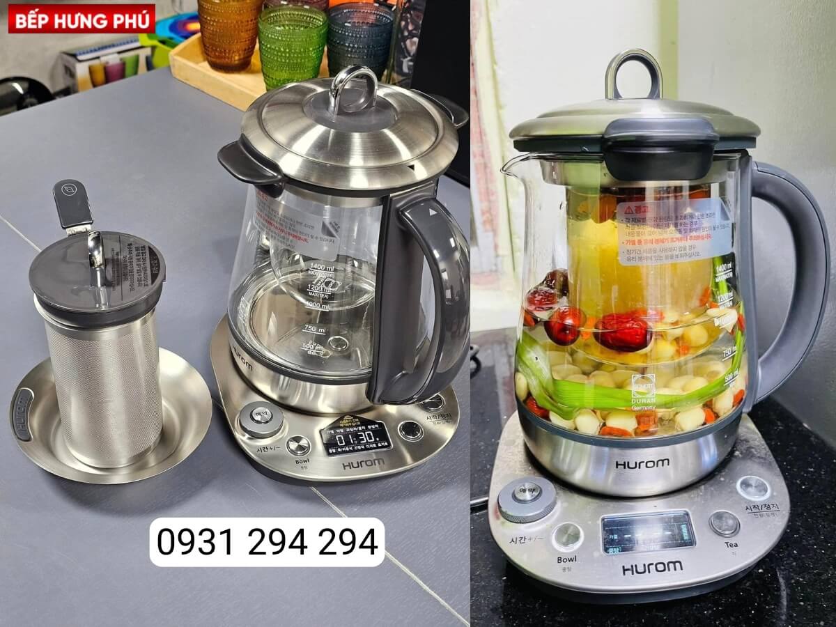 ấm pha trà chưng yến hurom tm-p02fss