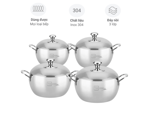 bộ nồi fivestar 4 món hình quả táo