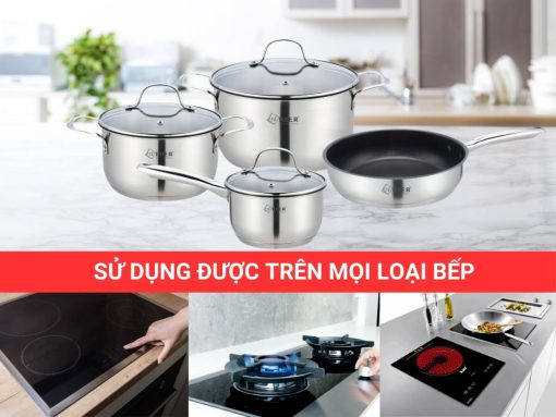 bộ nồi inox arber an-04b 4 món