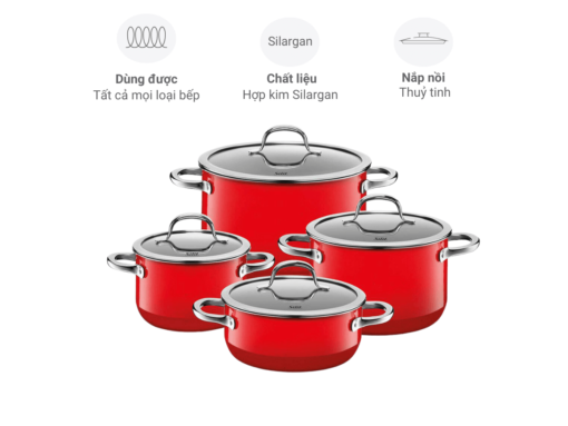 bộ nồi silit passion red 4 món (1) Bộ nồi Silit Passion Red 4 món