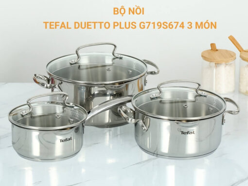 bộ nồi tefal duetto plus g719s674 3 món