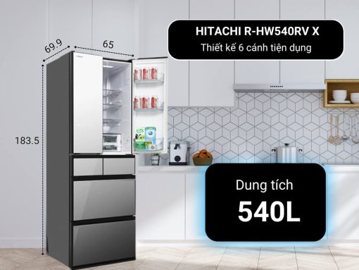 tủ lạnh hitachi r-hw540rv x inverter 540l