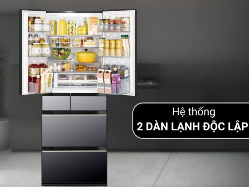 tủ lạnh hitachi r-hw620rv x inverter 617l