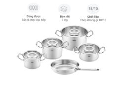 bộ nồi fissler original profi 5 món (vung kính)