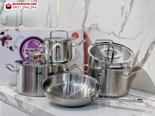 bộ nồi fissler original profi 5 món (vung kính)