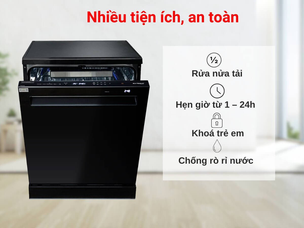 Máy rửa chén Eurosun SMS82EU88B giá tốt tại Đà Nẵng
